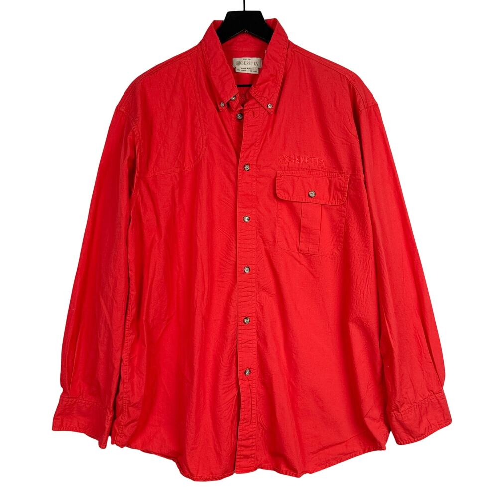 Beretta Mens Shooting Shirt Button Down Bright Red - L